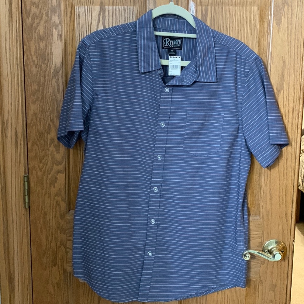 Blue mens short sleeve shirt